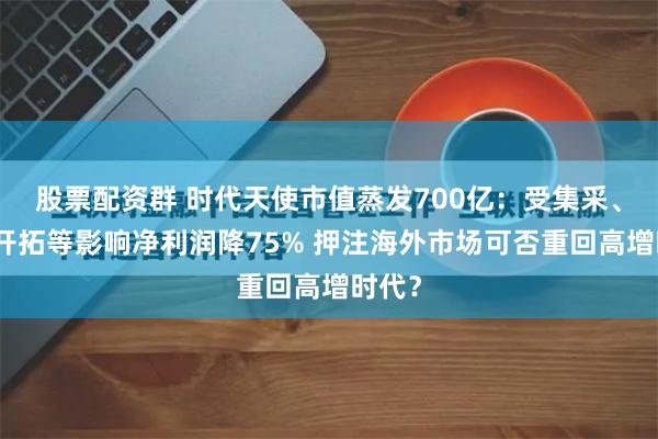 股票配资群 时代天使市值蒸发700亿：受集采、市场开拓等影响净利润降75% 押注海外市场可否重回高增时代？