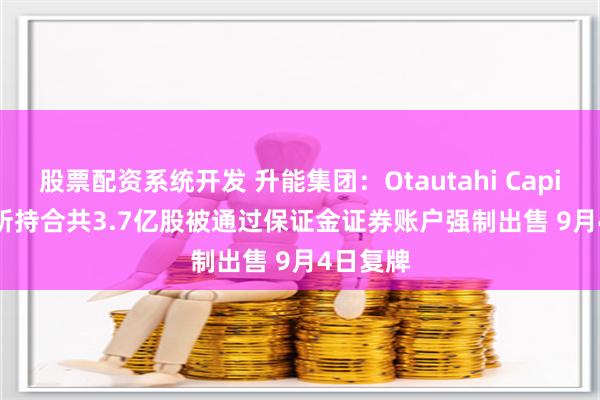 股票配资系统开发 升能集团：Otautahi Capital Inc所持合共3.7亿股被通过保证金证券账户强制出售 9月4日复牌
