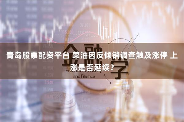 青岛股票配资平台 菜油因反倾销调查触及涨停 上涨是否延续？